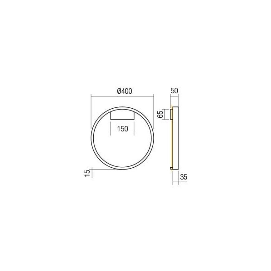 Redo 01-2819 - LED Hämardatav seinavalgusti FEBE LED/24W/230V must