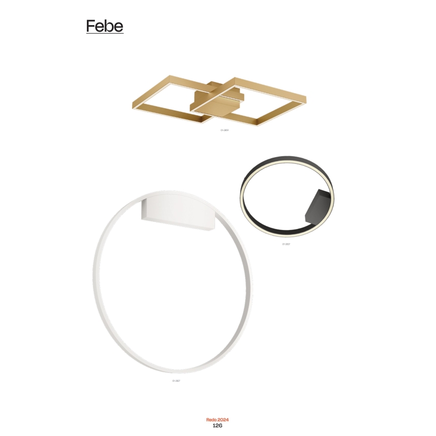 Redo 01-2835 - Hämardatav LED-seinavalgusti FEBE LED/24W/230V kuldne