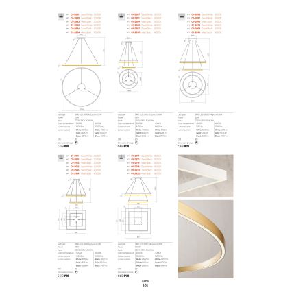 Redo 01-2835 - Hämardatav LED-seinavalgusti FEBE LED/24W/230V kuldne