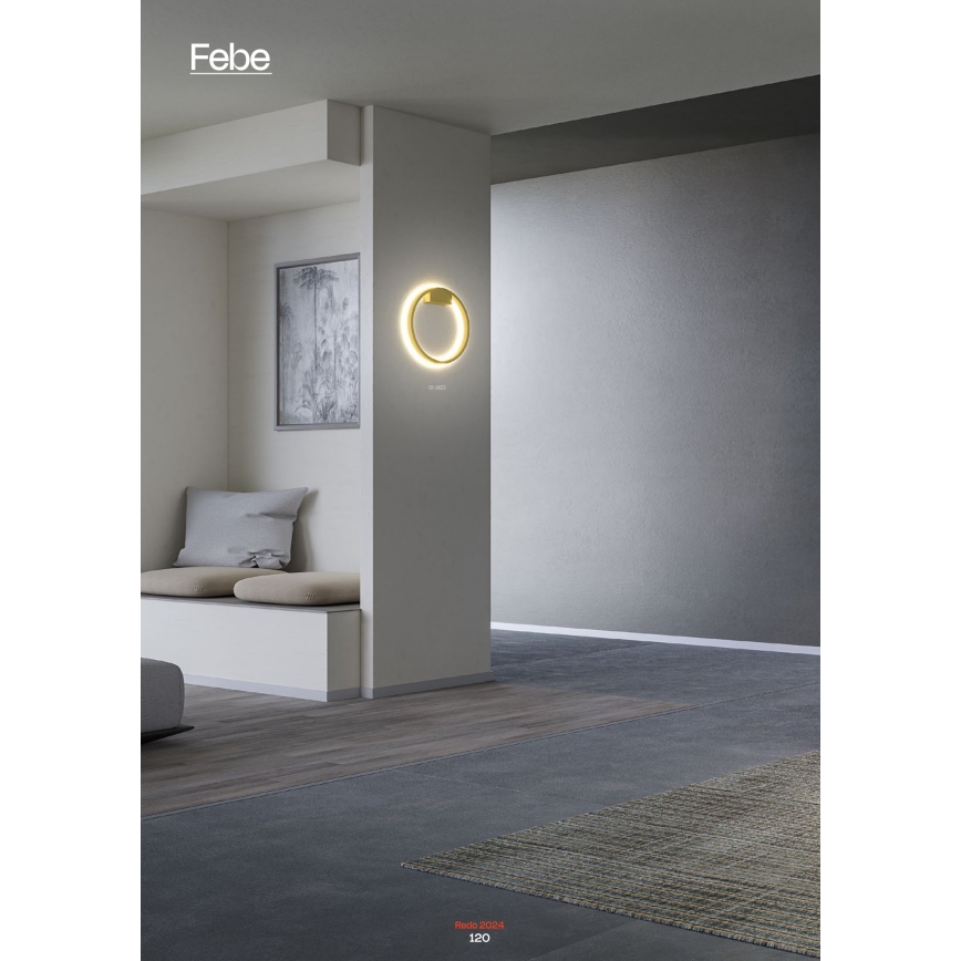 Redo 01-2837 - LED Hämardatav seinavalgusti FEBE LED/24W/230V must