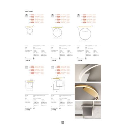 Redo 01-2865 - Hämardatav LED-rippvalgusti kaabliga FEBE LED/37W/230V kuldne
