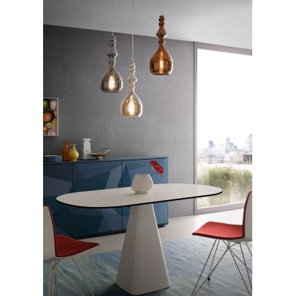 Redo 01-2938 - Ripatslühter kaabliga AMBIX 1xE27/42W/230V läbimõõt 18 cm, hall