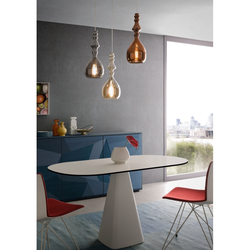 Redo 01-2938 - Ripatslühter kaabliga AMBIX 1xE27/42W/230V läbimõõt 18 cm, hall