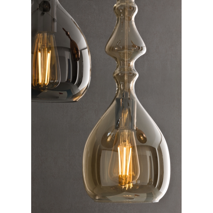 Redo 01-2938 - Ripatslühter kaabliga AMBIX 1xE27/42W/230V läbimõõt 18 cm, hall