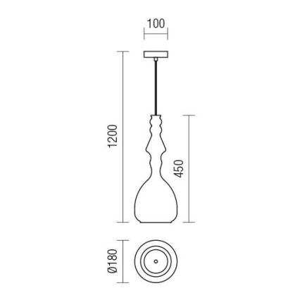 Redo 01-2939 - AMBIX rippvalgusti kaabliga, 1xE27/42W/230V, läbimõõt 18 cm, pruun