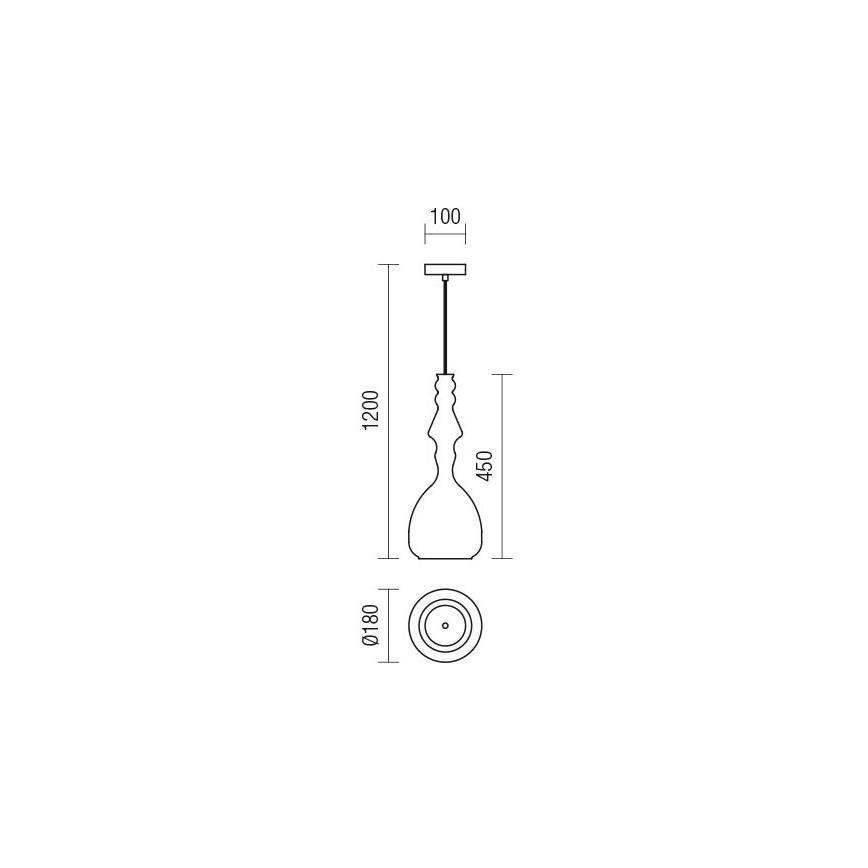 Redo 01-2939 - AMBIX rippvalgusti kaabliga, 1xE27/42W/230V, läbimõõt 18 cm, pruun