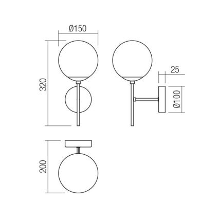 Redo 01-2942 - Seinavalgusti MUNDI 1xE14/28W/230V vask/suitsune