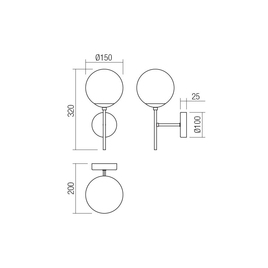 Redo 01-2942 - Seinavalgusti MUNDI 1xE14/28W/230V vask/suitsune