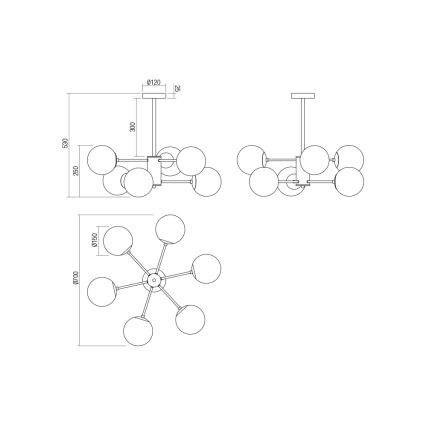 Redo 01-2943 - Ripplühter MUNDI 6xE14/28W/230V vask