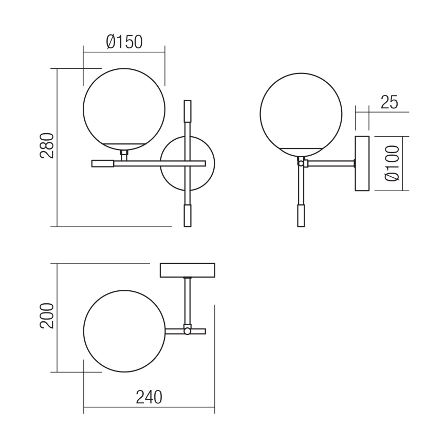 Redo 01-2945 - Seinavalgusti ESSENTIAL 1xE14/28W/230V vasak