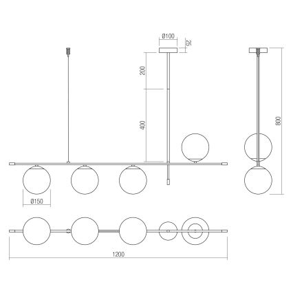 Redo 01-2949 - Lühter ESSENTIAL 4xE14/28W/230V