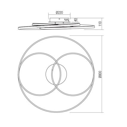 Redo 01-2975 - LED Laevalgusti CENTRIX LED/92W/230V must