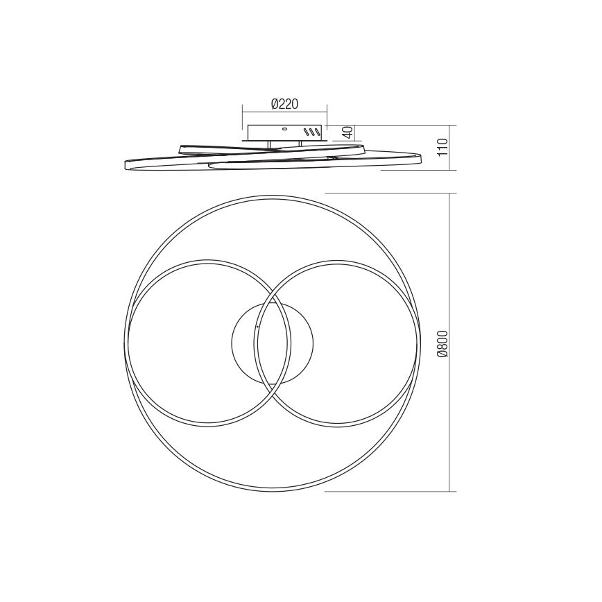 Redo 01-2975 - LED Laevalgusti CENTRIX LED/92W/230V must