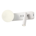 Redo 01-2991 - LED seinavalgusti OASIS LED/3W/230V + 1xG9/10W USB CRI 90 valge
