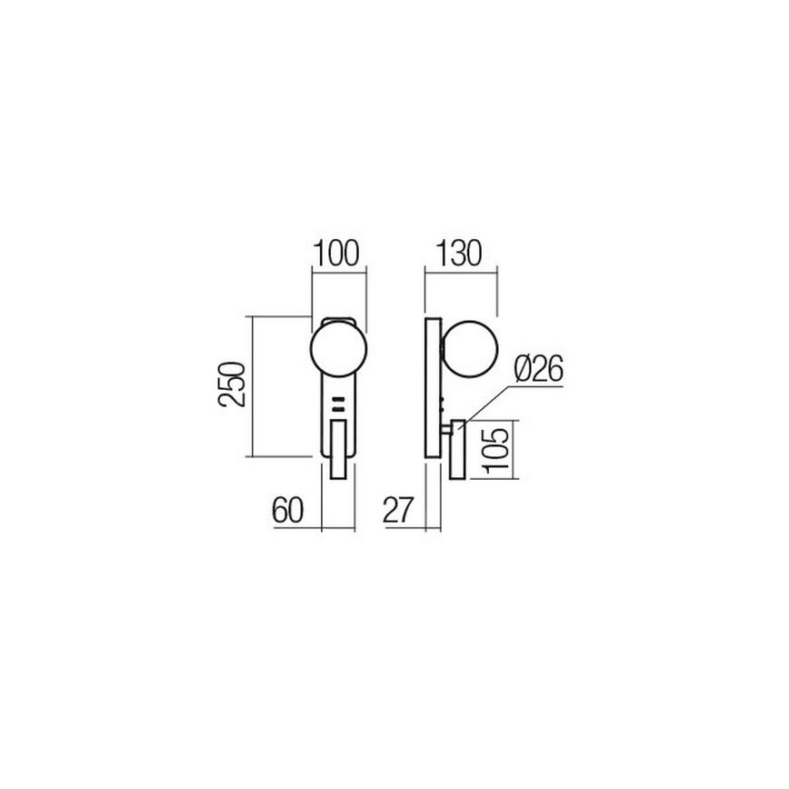 Redo 01-2992 - LED seinavalgusti OASIS LED/3W/230V + 1xG9/10W USB CRI 90 pronksviimistlusega