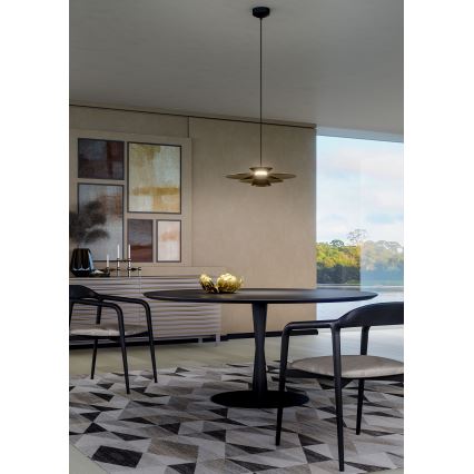 Redo 01-3001 - LED-lühter kaablil FARGO LED/16,5W/230V CRI 90 läbimõõt 50 cm must/kuldne