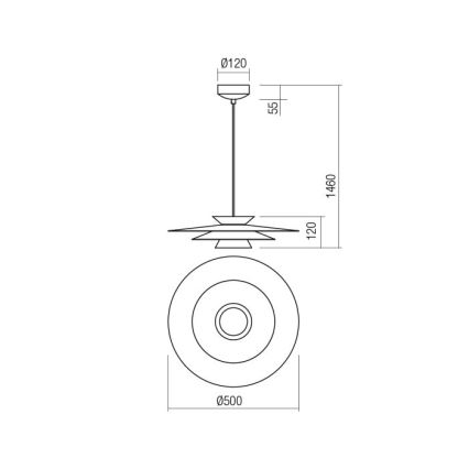 Redo 01-3003 - LED-rippvalgusti FARGO, juhtmega, 16,5 W, 230 V, CRI 90, läbimõõt 50 cm, beež/valge