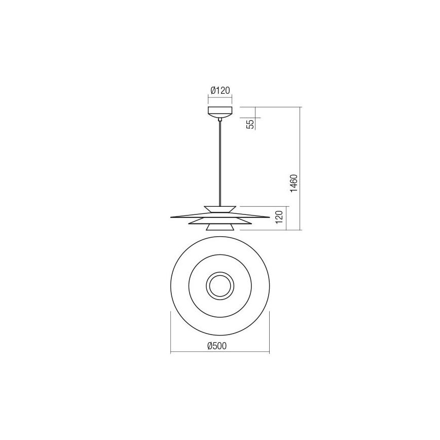 Redo 01-3003 - LED-rippvalgusti FARGO, juhtmega, 16,5 W, 230 V, CRI 90, läbimõõt 50 cm, beež/valge