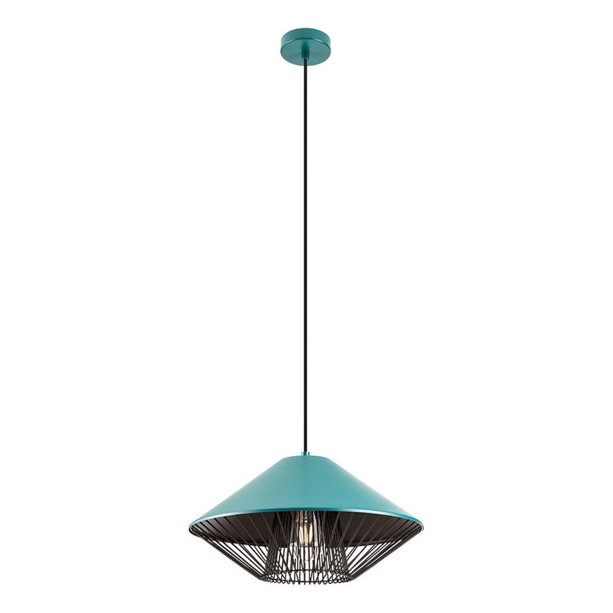 Redo 01-3006 - Rippvalgusti kaabliga GRILL 1xE27/42W/230V läbimõõt 39,6 cm must/türkiissinine