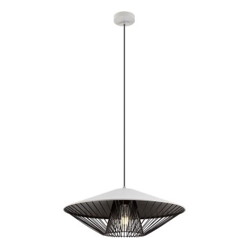 Redo 01-3008 - Rippvalgusti kaabliga GRILL 1xE27/42W/230V Ø 49,5 cm must/valge
