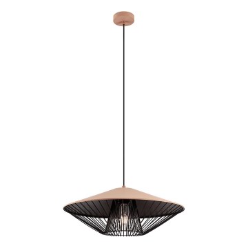 Redo 01-3009 - Rippvalgusti kaabliga GRILL 1xE27/42W/230V Ø 49,5 cm must/pruun