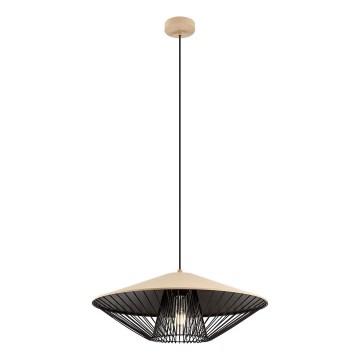 Redo 01-3011 - Rippvalgusti kaablil GRILL 1xE27/42W/230V läbimõõt 49,5 cm must/beež