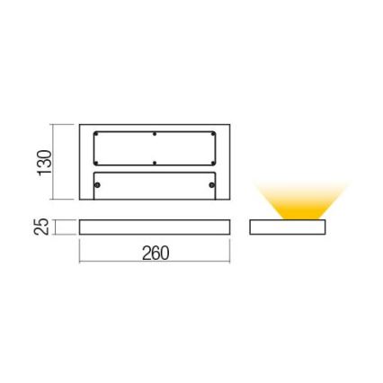 Redo 01-3016 - LED seinavalgusti LAMINA 2xLED/15W/230V CRI 90 must
