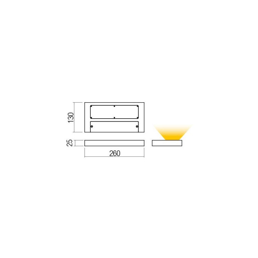 Redo 01-3016 - LED seinavalgusti LAMINA 2xLED/15W/230V CRI 90 must