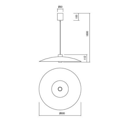 Redo 01-3019 - LED-rippvalgusti LARS kaabliga LED/14W/230V + LED/10W, läbimõõt 60 cm, CRI 90, roheline