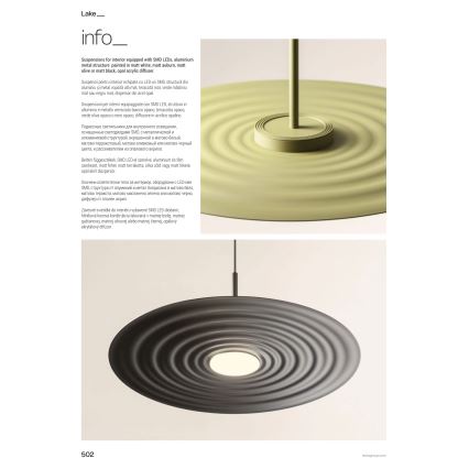 Redo 01-3046 - LED-rippvalgusti kaablil LAKE LED/13W/230V CRI 90, läbimõõt 50 cm, roheline