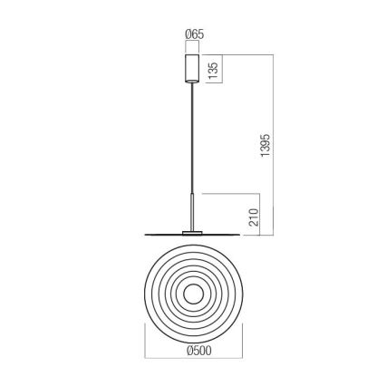 Redo 01-3046 - LED-rippvalgusti kaablil LAKE LED/13W/230V CRI 90, läbimõõt 50 cm, roheline