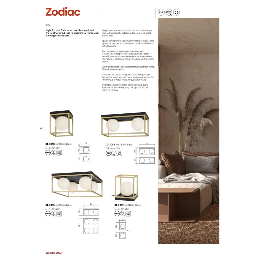 Redo 01-3052 - Laualamp ZODIAC 1xE14/28W/230V