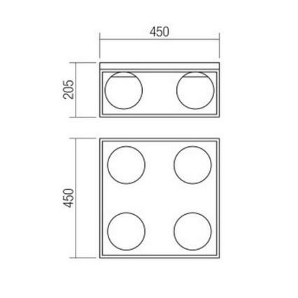 Redo 01-3055 - Laevalgusti ZODIAC 4xE14/28W/230V