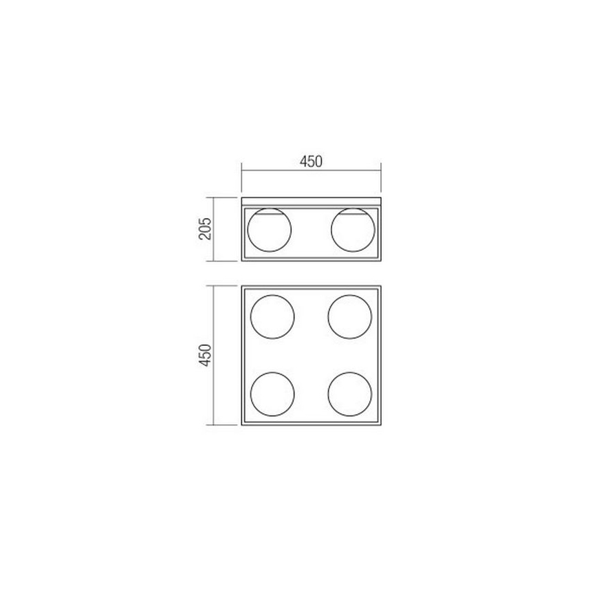 Redo 01-3055 - Laevalgusti ZODIAC 4xE14/28W/230V