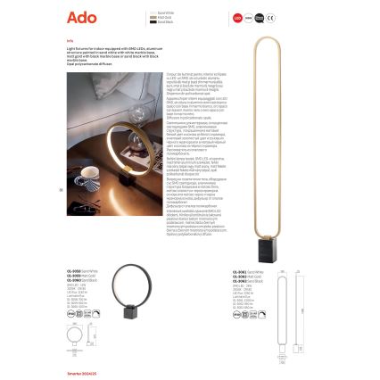 Redo 01-3063 - LED Hämardatav põrandalamp ADO LED/24W/230V must