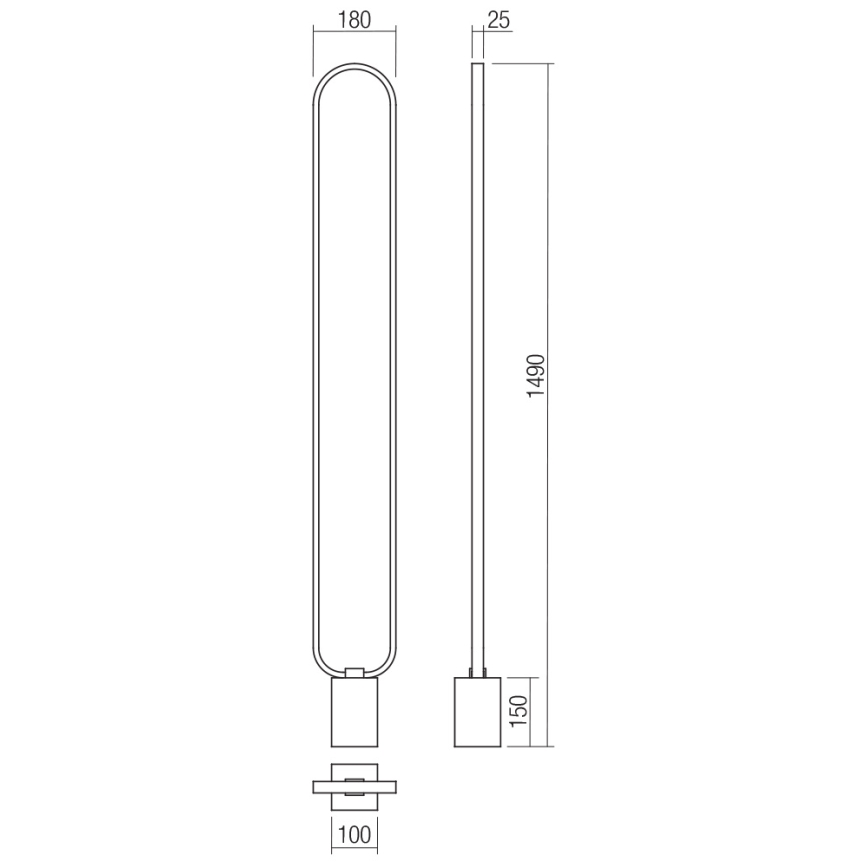 Redo 01-3063 - LED Hämardatav põrandalamp ADO LED/24W/230V must