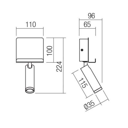 Redo 01-3084 - LED Kohtvalgusti seinale PANEL LED/3,5W/230V USB must