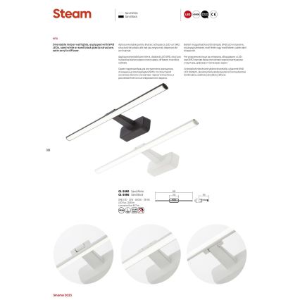 Redo 01-3085 - LED Pildivalgusti STEAM LED/12W/230V valge