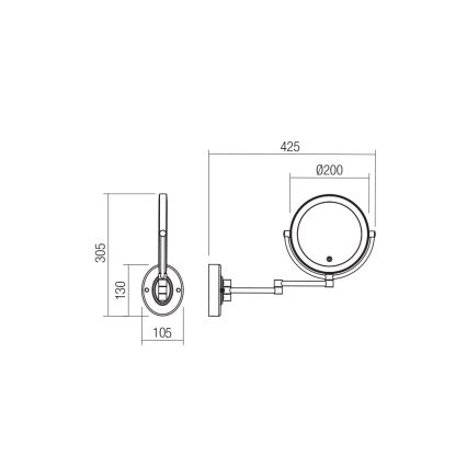 Redo 01-3087 - LED Hämardatav puutetundlik kosmeetikapeegel SELFIE LED/7W/230V 3000/4000/6000K valge