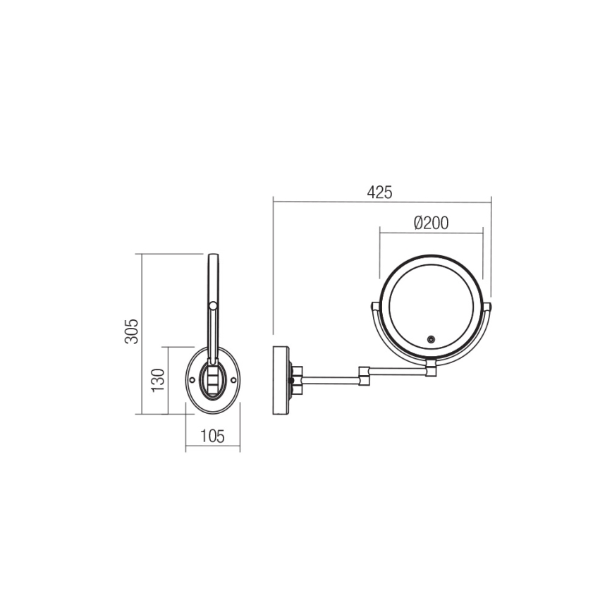 Redo 01-3088 - LED Hämardatav puutetundlik kosmeetikapeegel SELFIE LED/7W/230V 3000/4000/6000K must