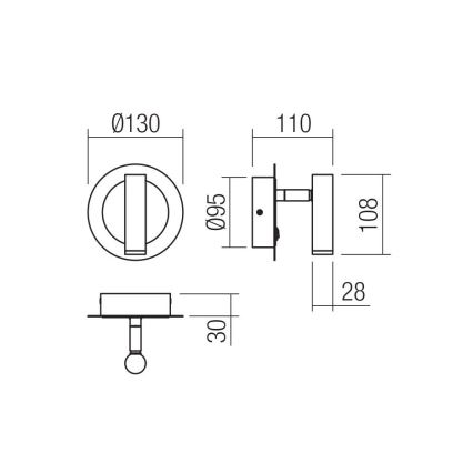 Redo 01-3089 - LED Kohtvalgusti seinale CLOSER LED/6W/230V valge