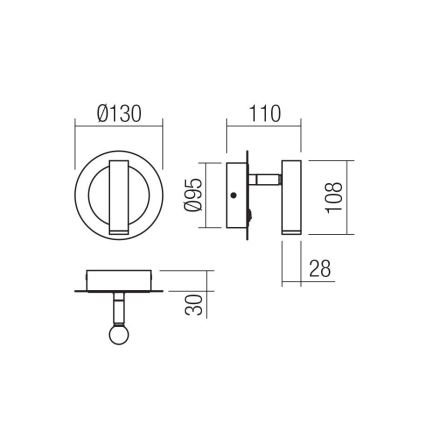 Redo 01-3090 - LED Kohtvalgusti seinale CLOSER LED/6W/230V must