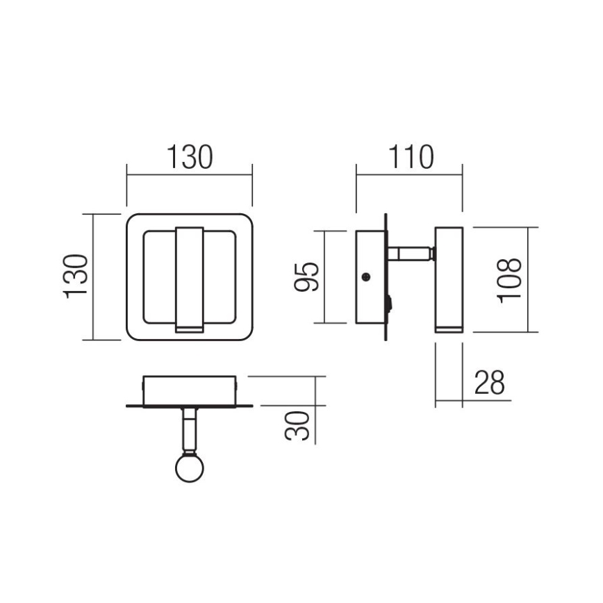 Redo 01-3092 - LED Kohtvalgusti seinale CLOSER LED/6W/230V must