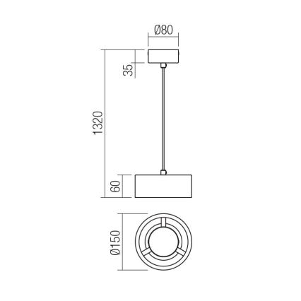 Redo 01-3100 - LED lühter PUNKT LED/6W/230V d. 15 cm messing
