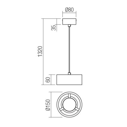 Redo 01-3101 - LED Lühter PUNKT LED/6W/230V d. 15 cm must