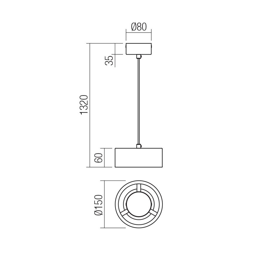 Redo 01-3101 - LED Lühter PUNKT LED/6W/230V d. 15 cm must