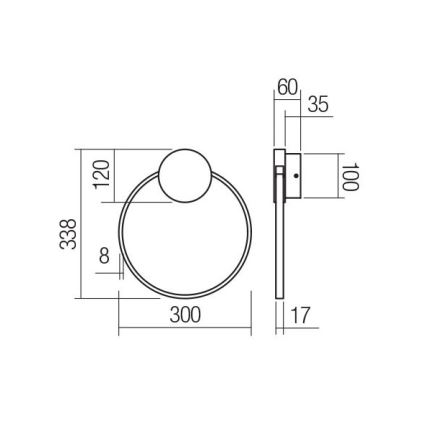 Redo 01-3102 - LED Seinavalgusti ATOM LED/11W/230V d. 30 cm