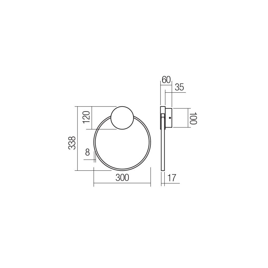 Redo 01-3102 - LED Seinavalgusti ATOM LED/11W/230V d. 30 cm