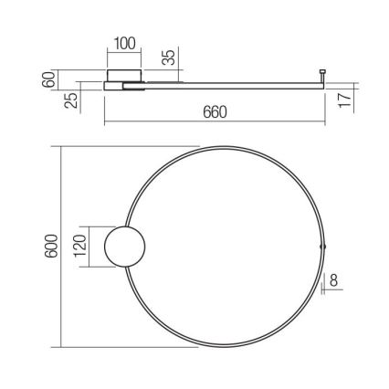 Redo 01-3103 - LED Seinavalgusti ATOM LED/20W/230V d. 60 cm