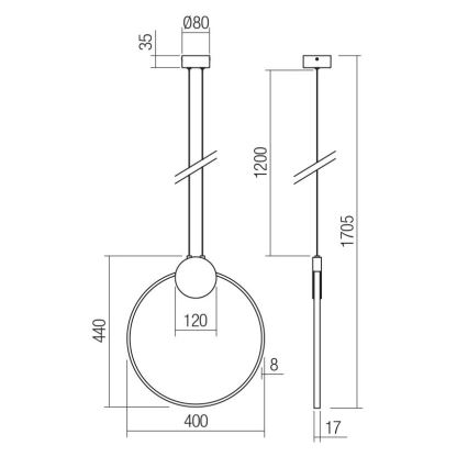 Redo 01-3106 - LED Lühter ATOM LED/11W/230V d. 40 cm